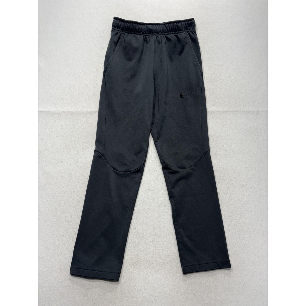 Nike Dri-FIT Track Pants Boys L Gray Elastic Waist Logo Athletic Sport